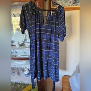 Love notes blue and green dress, size large, never worn